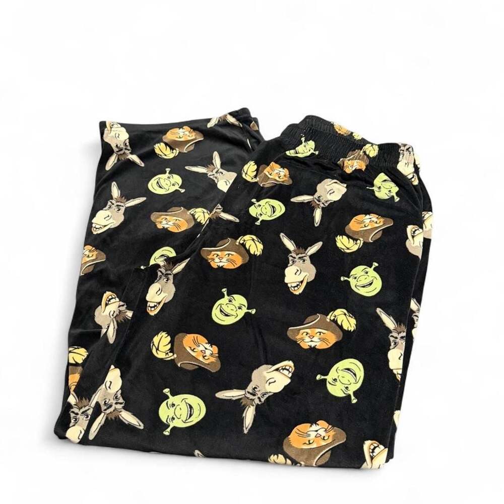 Shrek Fleece Pajama Pants Black Character Print
